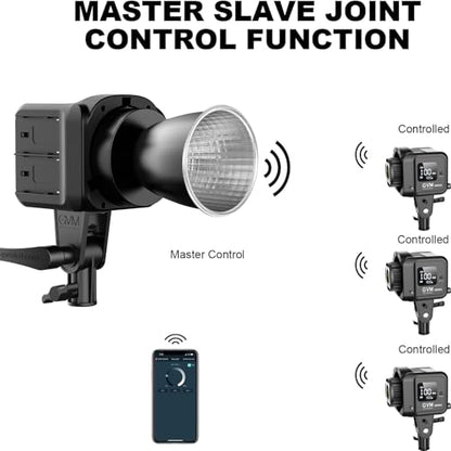 GVM 80W Video Light, Continuous Lighting for Photography with Bowens Mount, 5600K, 44100Lux/0.5m Studio Light with APP, CRI 97+ 8 Scene Lights Support AC Adapter & NP Battery - size: 5600K