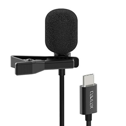 Cubilux USB C Microphone, Type C Lavalier Lapel Clip MIC Compatible with Samsung Galaxy S25/S24/S23, Ultra Tab S11/S10/S9/S8, iPhone 17/16/15 Pro Max, iPad Pro 13/12.9/11, Pixel 10/9/8/7 Pro, 10 Feet - size: 10 Feet