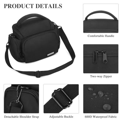 G-raphy Camera Bag Case Small Camera Sling Bags Camera Photography Accessories for DSLR SLR Mirrorless with Removal Straps Black - color: Black