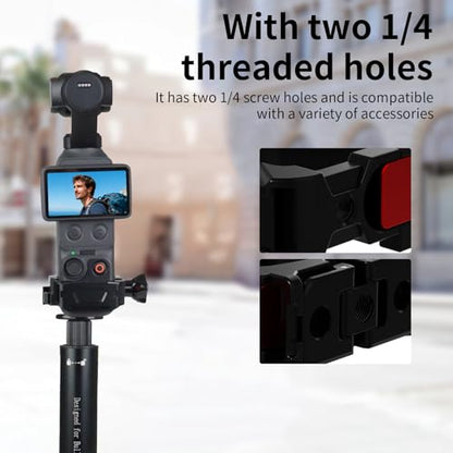 Expansion Adapter Frame Accessories Compatible with DJI Osmo Pocket 4/4Pro/3/Xtra Muse Aluminum Alloy Action Camera Protective Cage, Metal Bracket Mount with 1/4" Screw Holes/Gopro Adapter/Cold Shoe