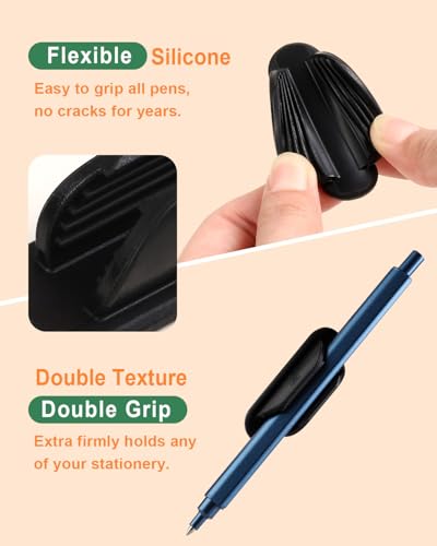 Tiizze Adhesive Pencil Holders for Desk Set of 20 - Silicone Pen Holder with Upgraded Acrylic Adhesive Pads - Flexible Desk Pencil Holder for Class Office Essentials Accessories, Teacher Supplies - color: Dark