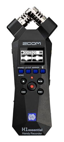 Zoom H1 Essential Handheld Recorder for Musicians, Podcasters & Filmmakers with Stereo Microphones, 32-Bit Float, USB Microphone Mode | 32-Bit Float Wav, USB-C Mic Mode, SD Card Recording, USB or 2×aa Power - style: H1e Only
