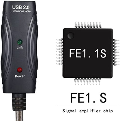 USB 2.0 A Male to A Female Extension Cable High Speed 480 Mbps (100 Feet with Led Light) - size: 100 Feet with Led Light