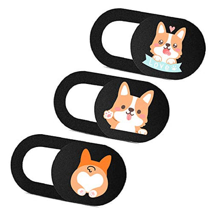 Laptop Camera Cover Slide 3 Pack Ultra Thin Slide Computer Webcam Covers for Echo Show, iPhone, iPad, Tablet, Chromebook, PC - Pug - color: Koji 6
