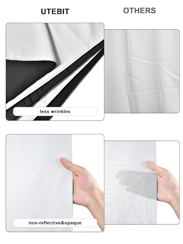 UTEBIT 6.5x10ft Black White Backdrop Screen, High Density Polyester Fabric | Pure Black White Photo Backdrop Curtain Screen with 4 Spring Clamps for Photography Photoshoot Portrait Party Video Studio - size: 6.5*10FT