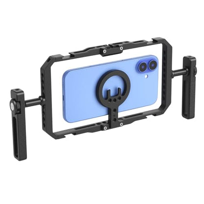 UTEBIT Quick Release Phone Cage, Smartphone Video Rig Kit with Handles | Aluminum Handheld Filmmaking Vlogging Case Stabilizer for Videomaker, for iPhone 17/16/15, for Android Phones, Samsung