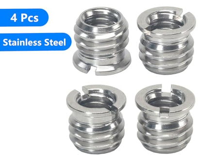 Stainless Steel 1/4"-20 Female to 3/8"-16 Male Convert Screw Adapter (4pcs, 8mm) - color: 4pcs, size: 8mm