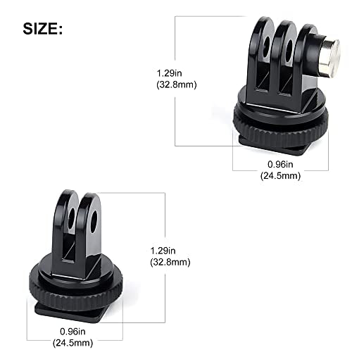 GEPULY 4 Pack Cold Shoe Mount Adapters,1/4" Thread Hole Cold Shoe Bracket,for GoPro Hero 13 12 11 10 9 8 7 6 5 4, Action Cameras DSLR Camera Cage Microphone LED Light Selfie Stick Monopod