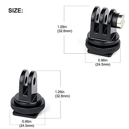 GEPULY 4 Pack Cold Shoe Mount Adapters,1/4" Thread Hole Cold Shoe Bracket,for GoPro Hero 13 12 11 10 9 8 7 6 5 4, Action Cameras DSLR Camera Cage Microphone LED Light Selfie Stick Monopod