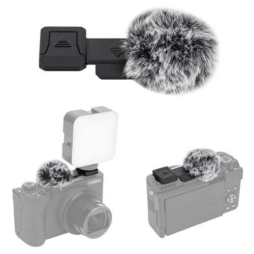 JJC Cold Shoe Wind Muff Windshield for Canon PowerShot V1 Digital Camera | Shoe Adapter Mount Holder for LED Light Microphone Attachment, Power Shot V1 Vlog Accessories - color: Black, size: For Canon PowerShot V1
