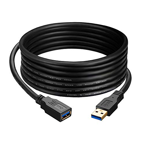 USB Extension Cable 1.6ft, USB 3.0 Extender Male to Female Cord High Data Transfer Compatible with Webcam,USB Keyboard,Flash Drive,Hard Drive,Printer, and More - size: 1.6 ft
