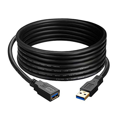 USB Extension Cable 10ft, USB 3.0 Extender Male to Female Cord High Data Transfer Compatible with Webcam,USB Keyboard,Flash Drive,Hard Drive,Printer, and More - size: 10ft