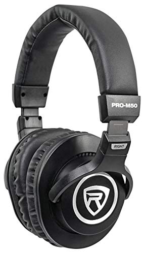 Rockville RCM01 Bundle: Pro Studio Recording Condenser Microphone with Metal Shock Mount, DMS40 40 in Boom Arm USB Mic Stand with Desk Clamp, PRO-M50 Studio Headphones with Case, 3-Items