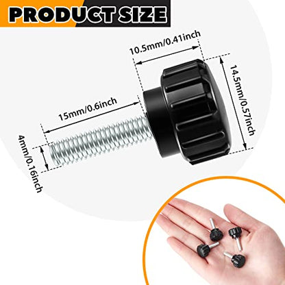 Hotop Threaded Knurled Thumbscrew Monitor Mount Screws on Knobs Monitor Screws Carbon Steel Clamping Knobs Grip Thumb Screw Mounting Thumb Screw, Black(20 Pieces,M4 x 15 mm) - size: M4 x 15 mm