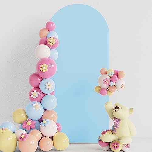 Putros Arch Backdrop Cover 6ft, Wedding Arch Covers Stretchy Backdrop, Dusty Blue Spandex Fitted Round Top Chiara Backdrop Covers for Wedding, Birthday Party, Baby Shower Decoration - color: Dusty Blue, size: 6FT