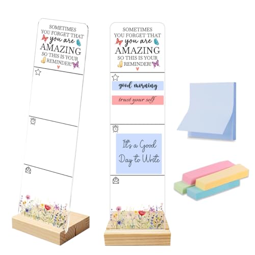 Sticky Notes Monitor Memo Board with Removable Wooden Base Sometimes You Forget that You are Amazing Inspirational Quote Message Board Portable Sticky Note Holder Positive Office Desk Decor and Gift - color: Amazing