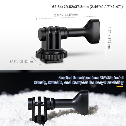 JJC 2-in-1 Tripod Mount & Hot Shoe Camera Mount Adapter for GoPro Go Pro Hero 13 12 11 10 9 8, DJI Osmo Action 5 4 3 & More Action Camera on 1/4"-20 Tripod or Canon Nikon Sony Fujifilm DSLR Camera - size: Tripod Mount & Shoe Mount (1-Pack)