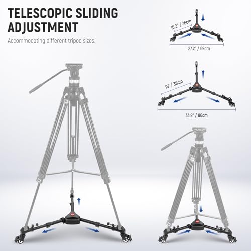 NEEWER Photography Tripod Dolly, Heavy Duty 33lbs Capacity Tripod Wheels with 2 inch Rubber Wheels, Adjustable Leg Mount and Carry Bag for Canon Nikon Sony DSLR Cameras Camcorder Photo Video Lighting - style: NW-600 with 2" Wheels