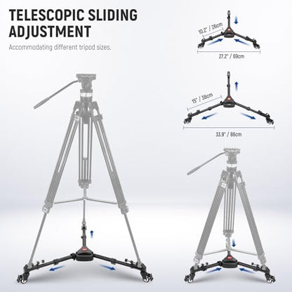NEEWER Photography Tripod Dolly, Heavy Duty 33lbs Capacity Tripod Wheels with 2 inch Rubber Wheels, Adjustable Leg Mount and Carry Bag for Canon Nikon Sony DSLR Cameras Camcorder Photo Video Lighting - style: NW-600 with 2" Wheels