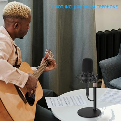 Audio Technica Mic Stand AT2020 with Shock Mount Foam Windscreen, AT2020 Microphone Stand with Pop Filter Shock Mount for Audio Technica AT2020 AT2020USB+ AT2035 ATR2500 Condenser Microphone