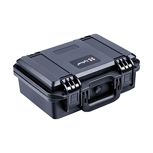 Lykus HC-3010 Waterproof Hard Case with Customizable Foam Insert, Interior Size 11.81x7.87x4.72 in, Suitable for Pistol, Camera, Lens, Drone, Mic, Flashlight, Electronics, Tools, and More - color: Black, style: Hc-3010