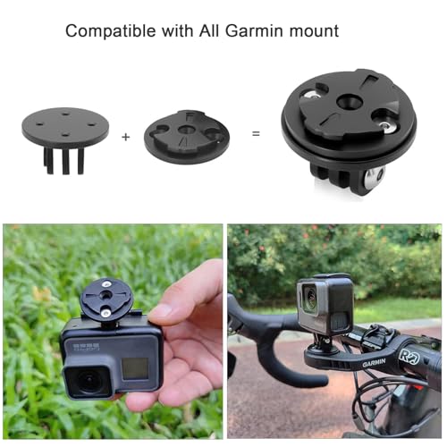 Interface Combo Adapter for Garmin Edge,Out Front Mount Quick Release Adapter Compatible with Gopro Action Camera Headlight