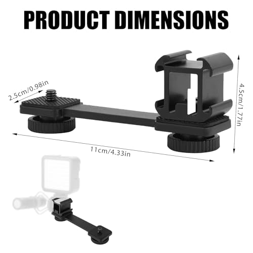 3 Port Cold Shoe Mount Plate, Adapter Bracket for Camera Microphone LED Light for Zhiyun Smooth 4 DJI Osmo Pocket Osmo Aluminum Alloy Triple Stabilizer Extension