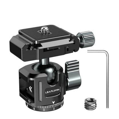 Low Profile Camera Tripod Ball Head,360° Rotating Ball Head Compatible with Arca 1/4" Quick Release Plate, Tripod Ball Head with Arca Swiss Quick Release Plate,Load Capacity：3kg/6.6lb