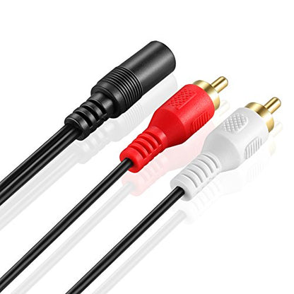 OBVIS 3.5mm to RCA Stereo Audio Cable Adapter | Female to Male, Bi-Directional, AUX Auxiliary Headphone Jack Plug Y Splitter, Left / Right 2RCA Male Connector Plug
