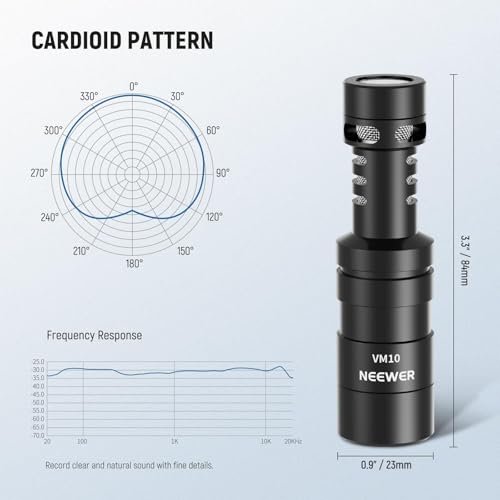 NEEWER Plug & Play Vlog Microphone, 20-20KHz Mini Supercardioid Mic with 3.5mm TRS, USB C OTG Cable, Shock Mount, Windscreen Compatible with iPhone 16 15 14 Samsung S24 Android Tablet Mac Camera, VM10 - style: VM10 Microphone