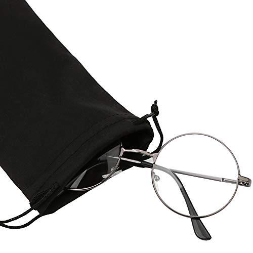 6pcs Eyeglasses Sunglasses Microfiber Pouch Bag, Cell Phone Storage Pouch 7.1" x 3.5" - color: Black