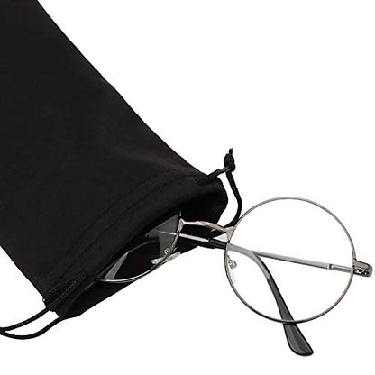 6pcs Eyeglasses Sunglasses Microfiber Pouch Bag, Cell Phone Storage Pouch 7.1" x 3.5" - color: Black