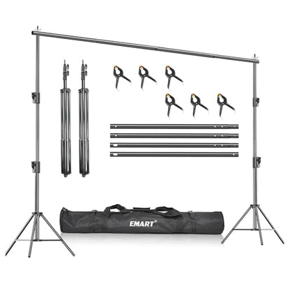 EMART Heavy Duty Backdrop Stand, 8.5 x 10ft Adjustable Photo Background Support System Kit with Carry Bag for Photography - size: 8.5x10ft