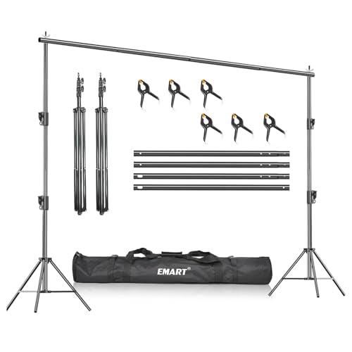 EMART Heavy Duty Backdrop Stand, 8.5 x 10ft Adjustable Photo Background Support System Kit with Carry Bag for Photography - size: 8.5x10ft