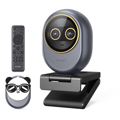 EMEET Piko Dual-Camera 4K Webcam for Streaming, Wide-Angle & Telephoto Cameras, Max 11X Hybrid Zoom, 0.2s Autofocus, Remote Control, 3 Mics, Panda Privacy Cover, USB C-C&C-A, for Streaming/Work/Study - style: Piko Dual w/ Max 11X Hybrid Zoom