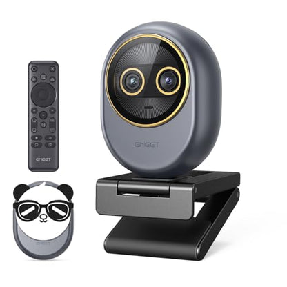 EMEET Piko Dual-Camera 4K Webcam for Streaming, Wide-Angle & Telephoto Cameras, Max 11X Hybrid Zoom, 0.2s Autofocus, Remote Control, 3 Mics, Panda Privacy Cover, USB C-C&C-A, for Streaming/Work/Study - style: Piko Dual w/ Max 11X Hybrid Zoom