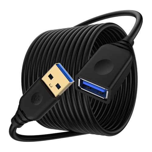 USB Extension Cable 6ft, Long USB 3.0 Extension Cord, 5Gbps Type A Male to Female Extender Cord High-Speed Data Transfer for Keyboard, Webcam, Camera, Printer, Xbox, Flash Drive, Gamepad, VR Headset - color: Black, size: 6FT