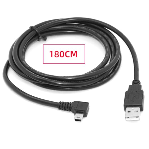 JSER Mini USB2.0 5Pin Type-B Male 90 Degree Right Angle to USB 2.0 Type-A Male Power Data Cable 480Mbps Compatible with Computer Camera Laptop Desktop MP3 MP4 (Right Angle 6ft/1.8m) - size: 1.8m, style: Right Angle