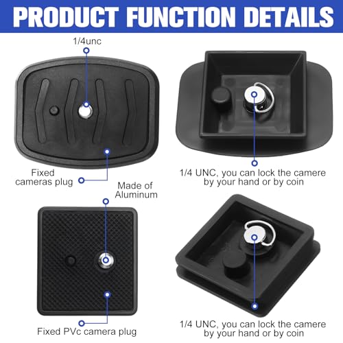 TOODOO 2 Pack 41mm and 43mm Tripod Quick Release Plate Camera Mounting Adapter, 2 Sizes QR Release Camera Tripod Ball Head Parts Replacement Compatible with Ambico V0552 V0554, Sunpak,Kalimar - size: 41mm and 43mm