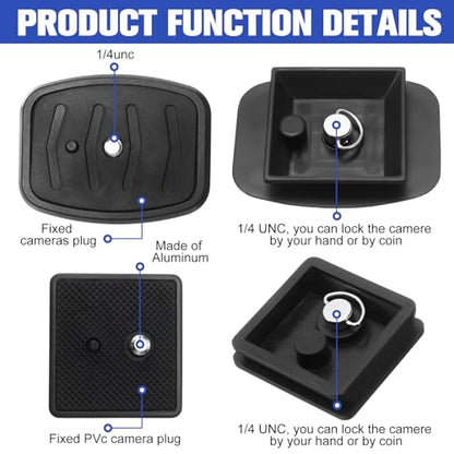 TOODOO 2 Pack 41mm and 43mm Tripod Quick Release Plate Camera Mounting Adapter, 2 Sizes QR Release Camera Tripod Ball Head Parts Replacement Compatible with Ambico V0552 V0554, Sunpak,Kalimar - size: 41mm and 43mm