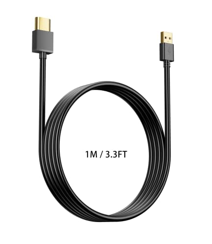 FAWETTY USB to HDMI Charger Cable Cord 3.3FT/1M USB to HDMI Adapter Cable for Mac iOS Windows 12/11/10/Vista/XP, HDTV, Satellite Box, Blu-Ray Player, etc
