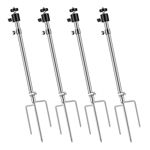 4 Pack Game & Trail Camera Mount,360 Degree Adjustable Universal Screw Connection 1/4''-20 (6mm), Trail Camera Stand Mounts Ground Holder, for Mounting Trail Cameras, Solar Panels, etc - color: 4 Pack