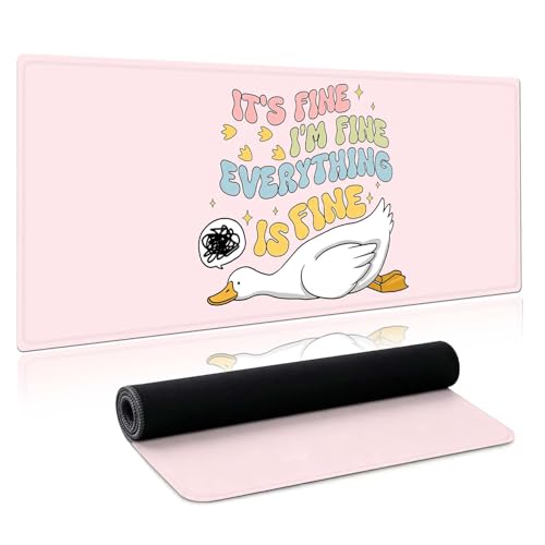 Large Silly Goose Mouse Pad,Desk Matt for Desktop,Cute Desk Pad Mat,Large Mouse Pad,Anti Slip Big Mousepad with Stitched Edges,Desk Accessories,Keyboard Pad Mouse Mat for Computer,Work,Gaming - color: Finegoose