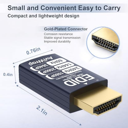 HDMI Dummy Plug,EDID Emulator,Headless HDMI 2.1 Adapter,Virtual Display for VR,Remote Desktop & GPU Acceleration,Supports 4K/60Hz,1440p/144Hz,1080p/240Hz - color: 1080p 240Hz /hdmi2.1