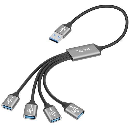 USB 3.0 Splitter 1-In-4 Out Y-Adapter Cable 1Feet, 5Gbps USB-A 3.0 Male to four 4 Female OTG Extension Cord, 4 USB Type-A Multi-Port Connector Extender Hub, Data Charger Power Splitter for Car, Laptop - color: USB A Male to 4 Female, size: 1 Feet