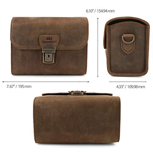 MegaGear Pebble Genuine Leather Camera Messenger Bag for Mirrorless, Instant and DSLR Cameras - color: Cinnamon