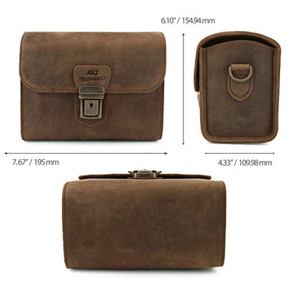 MegaGear Pebble Genuine Leather Camera Messenger Bag for Mirrorless, Instant and DSLR Cameras - color: Cinnamon
