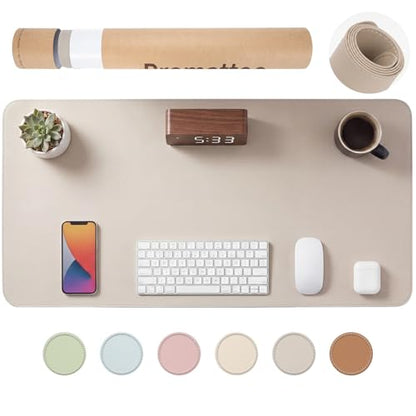 Silicone Desk Mat for Minimal, Creative, Vanity Desk – Reduces Glare, Comfortable Viewing – Writable, Non-Slip, Waterproof, Roll-Up – Food-Grade Platinum-Cured Silicone, Gift Tube（Warm Gray） - color: Warm Gray