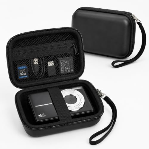 ANKHOH Digital Camera Case for Kodak PIXPRO FZ55/FZ45/for CAMKORY | for Duluvulu 4K,for Canon PowerShot ELPH,forVAHOIALD,for Sony,for Lecran,for VAHOIALD,Holds Cable,Cards, Case only Fullblack - color: Full Black