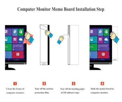 LRZCGB Acrylic Monitor Sticky Note Holder Transparent Message Board Reminder for Computer Screen (Right) - color: Right